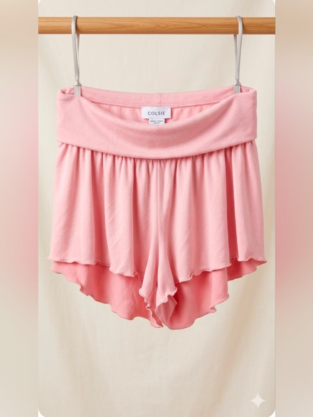 Colsie M Light Pink Fold-Over Waist Sleep Shorts